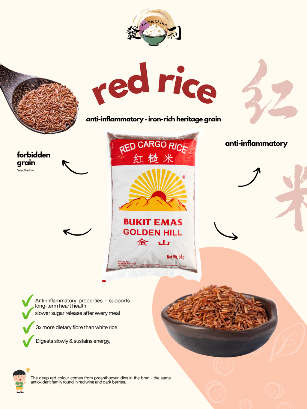 Golden Hill Red Cargo Rice 5kg