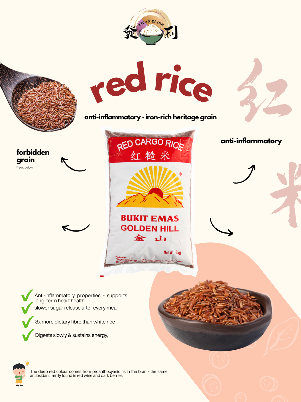 Golden Hill Red Cargo Rice 5kg